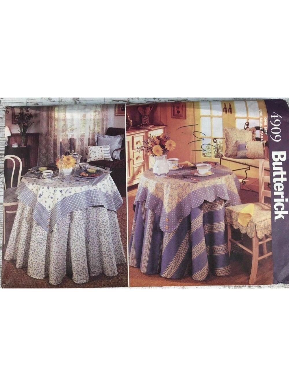 Butterick Pattern 4909 Pillow Cover, Placemats, Napkins, Chair Pads, Chair Cover